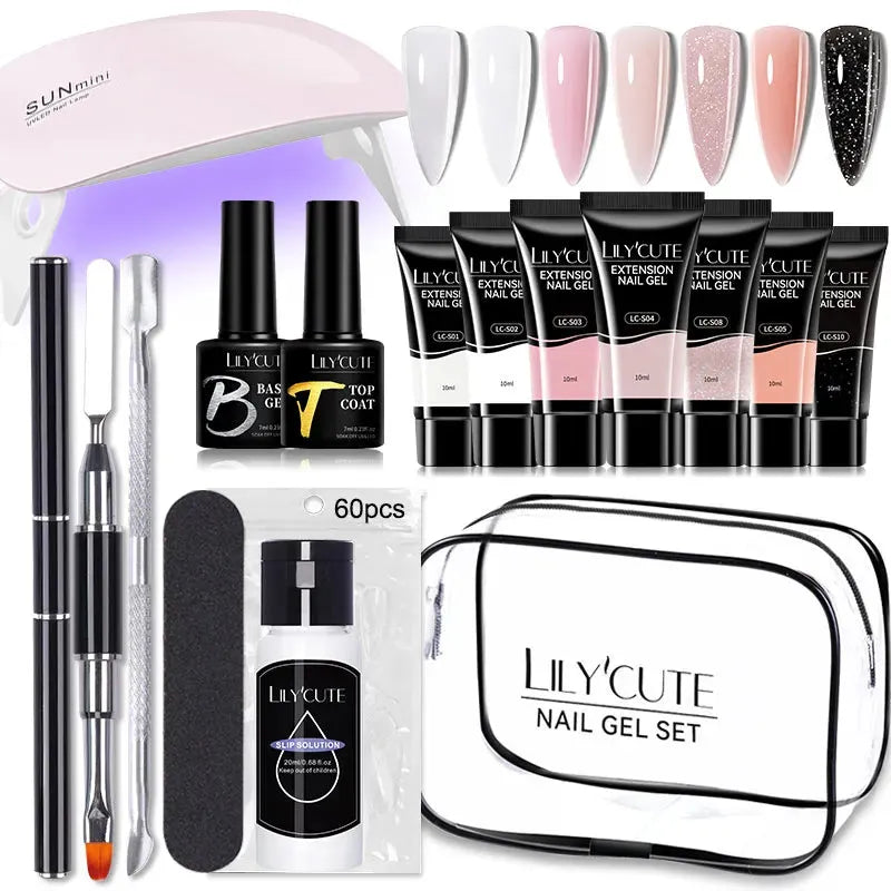 10ML Extension Nail Gel Set Manicure Set With 6W UV Lamp Finger Extend Mold Nail Kit Nail Art Quick Extension Tool Kit - Shop & Buy