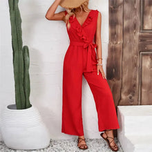 Load image into Gallery viewer, Brand Jumpsuits Office Sleeveless Elegant Long Pants Slim V-neck Fashion Casual Classy
