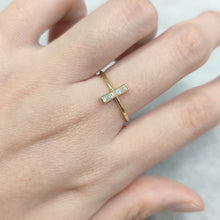 Load image into Gallery viewer, Unique Fashion Moissanite Rectangle Statement Band Ring 925 Sterling Silver  Baguette Bar Ring
