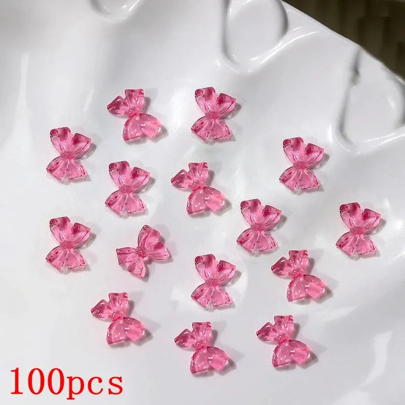 500-600pcs Bow Flower Nail Art Resin Decorations Mix Shapes Nail Charms Press on Manicure Supplies - Shop & Buy