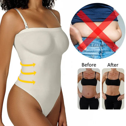 Womens Bodysuits Sexy Strapless Shapewear Thong Waist Trainer Butt Lifter Corset Slimming Compression Tummy Control Body Shaper - Shop & Buy