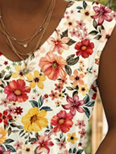 Load image into Gallery viewer, Plus Size Floral Print Tank Top, Casual V Neck Sleeveless Top For Summer, Women&#39;s Plus Size Clothing
