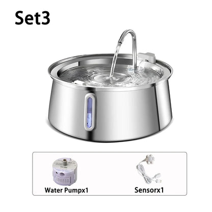 4L Cat Drinking Fountain Automatic Stainless Steel Pet Cats Water Dispenser Ultra-quiet Pump Drink Foutain For Multiple Pets