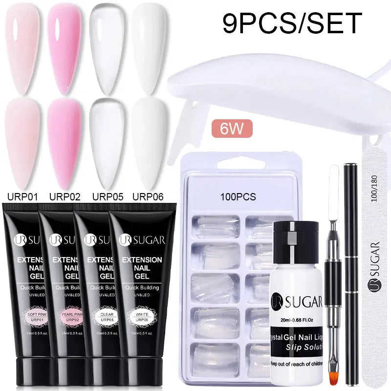 15ml Extension Gel Set Kits Semi Permanent Acrylic Hard Gel White Clear Nude Gel Nail Polish Nail Art Construction Gel - Shop & Buy