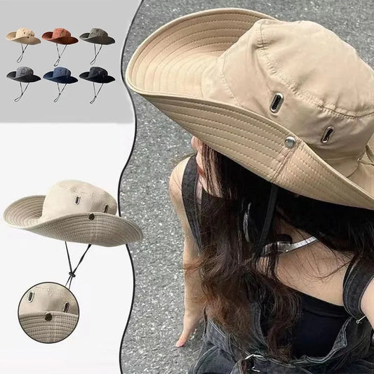 Womens Outdoor Sun Hat Summer UV Protection Bucket Safari Wide Brim Fisherman Cap - Shop & Buy