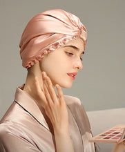 Load image into Gallery viewer, Pure Silk Night Caps Mulberry Silk Sleeping Bonnet Hair Loss Hat Natural Silk Turban For Hair
