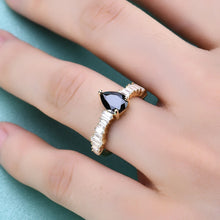 Load image into Gallery viewer, Beautiful Vintage Black Diamond CZ Gemstone Ring Solid Silver 925 Statement Ring Elegant Design Ring Gift For Her
