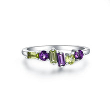 Load image into Gallery viewer, Classic Natural Amethyst Peridot Ring for Women Fine Jewelry
