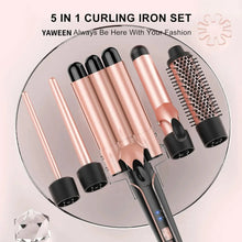 Load image into Gallery viewer, Professional Curling Iron Set 5 in 1 Hair Waver Curling Iron Interchangeable Triple Barrel and Electric Brushes for Hair Tools
