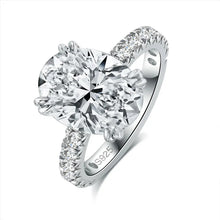 Load image into Gallery viewer, All Moissanite  5 ct Engagement Rings For Women Solid 925 Sterling Silver Oval Cut
