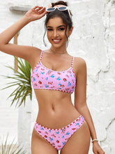 Load image into Gallery viewer, Split Bikini New Women&#39;s 2-piece Pink Swimsuit Summer Fruit Print Swimwear Sexy Suspender
