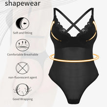 Load image into Gallery viewer, One-Piece Deep V-Neck Bodysuit Women Thongs Shapewear Tummy Control Body Shaper Waist Trainer Low Back Corset
