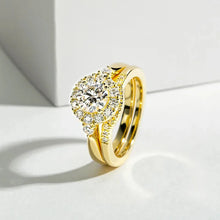 Load image into Gallery viewer, Engagement Gold Color Ring Set For Women 925 Sterling Silver 1 Carat All Moissanite Ring
