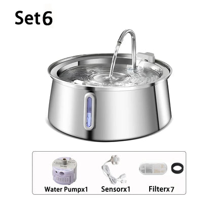 4L Cat Drinking Fountain Automatic Stainless Steel Pet Cats Water Dispenser Ultra-quiet Pump Drink Foutain For Multiple Pets