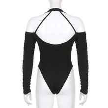 Load image into Gallery viewer, Y2K Bodycon Off the Shoulder Elegant Body Tops Sexy Women&#39;s Bodysuit Slim Low Cut V-neck Long Sleeved Bodysuits
