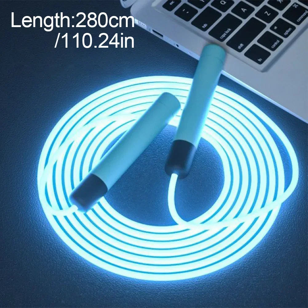 Glowing Jump Ropes LED Luminous Skip Rope for Kids Adult Fitness Adjustable Skipping Rope Training Sports Equip Outdoor Jumping