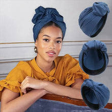 Load image into Gallery viewer, Women Bonnet Turban Hat Solid Color With Iron Wire Make Beauty Hair Tyle Cross Headscarf Cap
