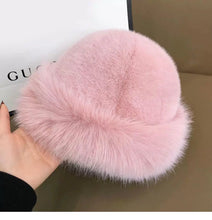 Load image into Gallery viewer, Fluffy Fur Bucket Hat For Women Plush Fisherman Hat Warm Women&#39;s Winter Hat Thicken Cold Snowy Day Panama Cap
