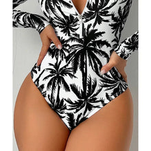 Load image into Gallery viewer, Women Summer Printed Swimsuit Fashion High Waist Pure Cotton Swimsuit Sexy Tight Conservative One Piece Swimsuit
