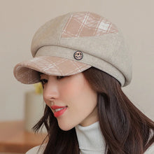 Load image into Gallery viewer, New Cap Visors for Women Woolen Plaid Vintage Spring Autumn Navy Caps Flat Top Classic Beret
