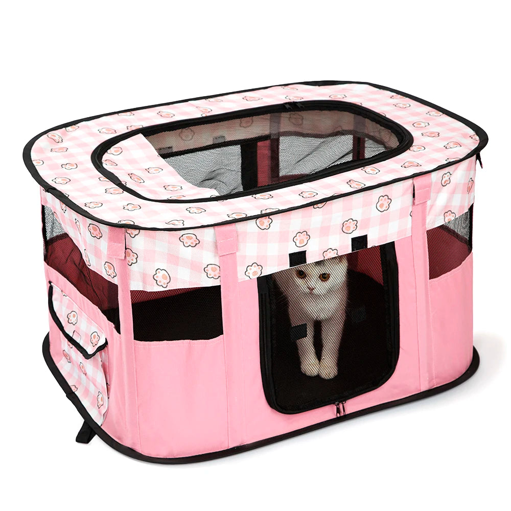 Cat Delivery Room with Foldable Design, Provides a Safe Space for Mama Cats and Their Kittens Multifunctional Pet Tent