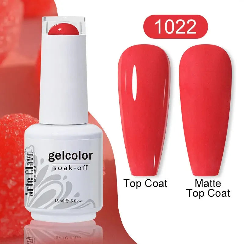 Cherry Red Color Gel Nail Polish Semi Permanent Gel Varnishes For Christmas Nail Art Design Glass Bottle Top Colorcard - Shop & Buy