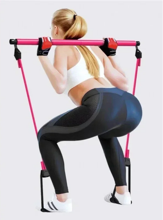 Fitness Sport Pilates Bar Kit Gym Workout Stick Pilates Exercise Bar Kit with Resistance Band Body Building Puller Yoga Rope