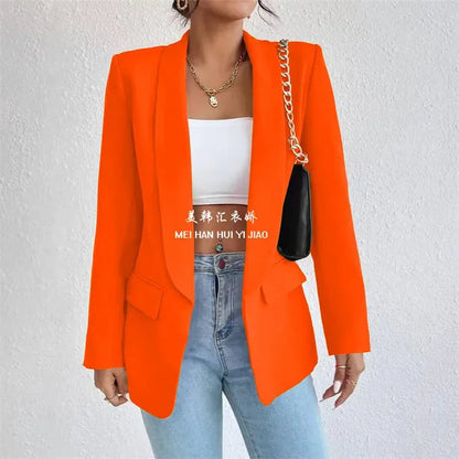 Women's Jacket Outerwears Solid Color Loose Fit Suit Jacket Temperament Commuting Spring Summer Thin Clothing - Shop & Buy