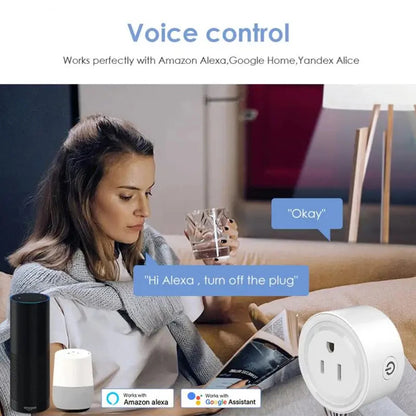 10A Wifi Smart Plug US Socket Wireless Switch Smart Home App Scene Linkage Support Alexa Google Home Voice Assitant Control Plug