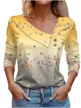 Load image into Gallery viewer, T Shirt For Women Fashion Long Sleeve Top White Floral Print Shirts And Blouses
