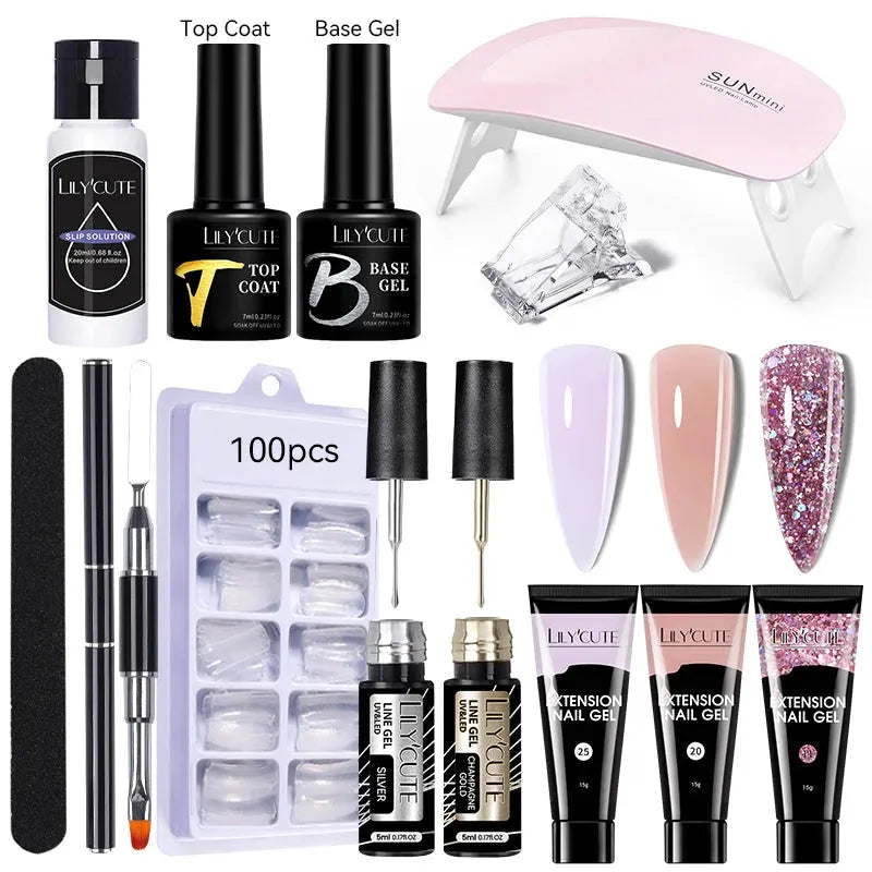 Nail Gel Set 6W LED Lamp Full Manicure Set Vernis Semi Permanent Quick Extension Nail Kit Gel Set For Nails Tool Kit - Shop & Buy