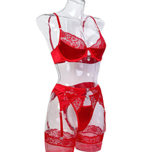 Load image into Gallery viewer, Valentine Lingerie Red Lace Female Slip Underwear Silk Delicate Pendant Sexy Outfits For Woman Garter Intimate Stocking
