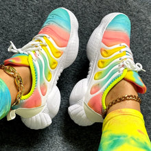 Load image into Gallery viewer, Women Sneakers Fashion Rainbow Color Platform Shoes Casual Walking Shoes Comforable Outdoor Ladies Vulcanized Shoes
