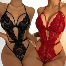 Load image into Gallery viewer, See Through Lingerie Sexys Bralettes Deep V One-piece Bodysuit Backless Underwear
