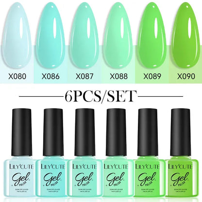 6Pcs/Set Fluorescent Neon Colors Gel Nail Polish Set Vernis Semi Permanent Soak Off UV Nail Art Gel for Home Nails DIY - Shop & Buy