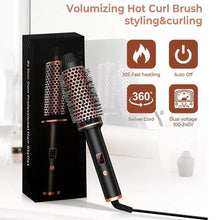 Load image into Gallery viewer, Thermal Brush Ceramic Ionic Curling Brush 1.5 Inch Heated Curling Iron Volumizer Dual Voltage Travel Hair Curler Curling Comb
