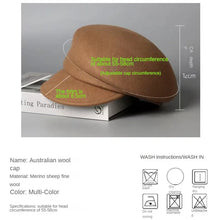 Load image into Gallery viewer, Party 100% Pure Wool Custom Autumn and Winter Beret Designer Wedding Ladies New Peaked Cap
