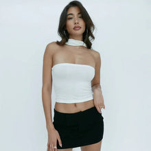 Load image into Gallery viewer, Chic White Sexy Strapless Crop Tops Elegant Summer Slim Tanks Tube Top Cropped Solid
