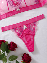 Load image into Gallery viewer, Sheer Bra&amp;Briefs Sets Bow Hollow Out Lingerie Sets Floral Embroidery Splicing Mesh Sexy Underwear
