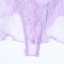 Load image into Gallery viewer, Sexy Lingerie Fetish Babydoll Transparent Fantasy Clothing Lavender Erotic Costume Deep-V Sex Adult Doll Foul Tights
