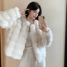 Load image into Gallery viewer, Winter Fashion Faux Fur Coat Women Korea Fashion Warm Feather Coats Cardigan Short Outercoat
