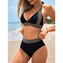 Load image into Gallery viewer, Summer Sexy Solid  Split Style Swimsuit Women Fashion Suspender Micro Bikini Set
