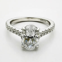 Load image into Gallery viewer, Moissanite Rings For Women Engagement 3 Carat D Color Oval Cut Solid 925 Sterling Silver
