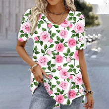 Load image into Gallery viewer, Women&#39;s 3d Bohemia Printed T shirts V-neck Short Sleeved Tops Fashion Hawaii Style Blouse Tops
