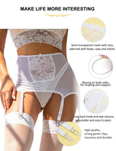 Load image into Gallery viewer, Women Garter Panty  Long-Breasted Design 6 Elastic Straps Mesh Suspenders Openable Adjustable High-Waist Belt Sexy Lace Lingerie
