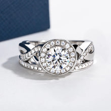 Load image into Gallery viewer, All Moissanite S925 Silver Wedding Ring Sets for Women 1.0ct Main Stone Round Cut
