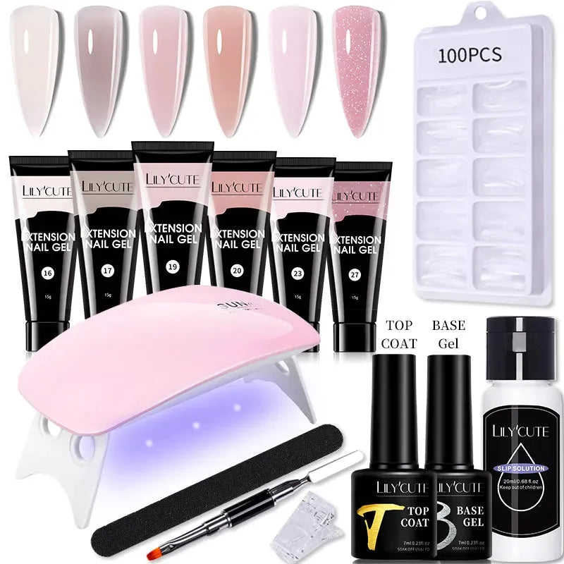 Nail Gel Set 6W LED Lamp Full Manicure Set Vernis Semi Permanent Quick Extension Nail Kit Gel Set For Nails Tool Kit - Shop & Buy