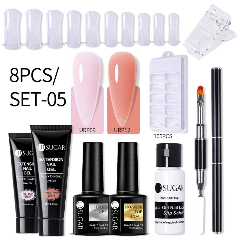 15ml Extension Gel Set Kits Semi Permanent Acrylic Hard Gel White Clear Nude Gel Nail Polish Nail Art Construction Gel - Shop & Buy