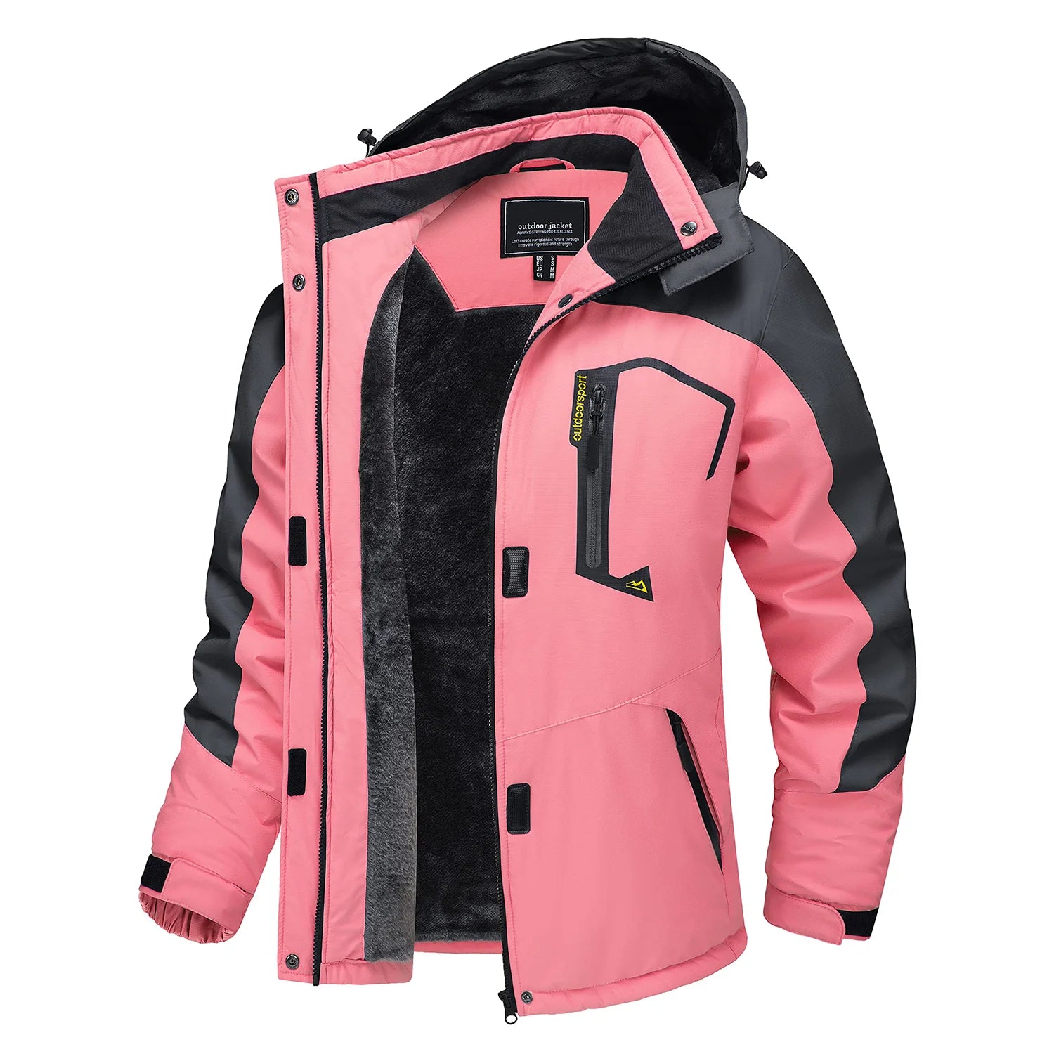 Women Winter Fashion Ski Snowboard Jacket Thermal Fleece Waterproof Fish Casual Work Rain Jacket Coat Windbreaker Parka - Shop & Buy