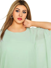 Load image into Gallery viewer, Womens Plus Size Elegant Summer Blouse Batwing Sleeve Oversized Chiffon Blouse
